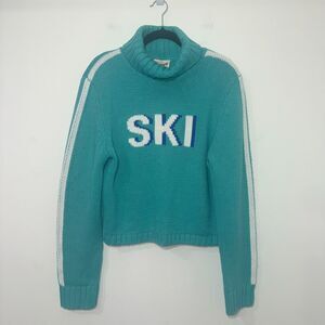 Ellsworth + Ivey Jade Ski Turtle Neck Sweater - Teal/Blue L